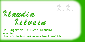 klaudia kilvein business card